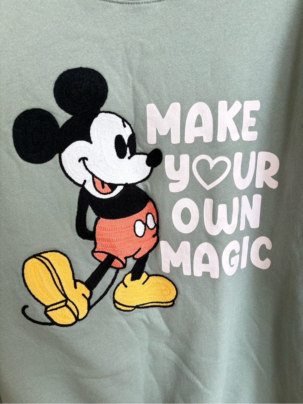 NWOT - Disney Make Your Own Magic Mickey Sweatshirt in Sage - Size L - Picture 8 of 8